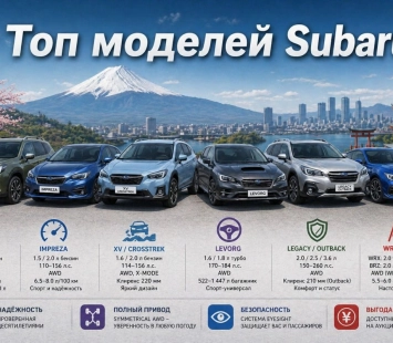 Топ-6 моделей Subaru из Японии